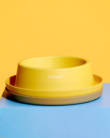 Tone on tone Single Bamboo Bowl Yellow