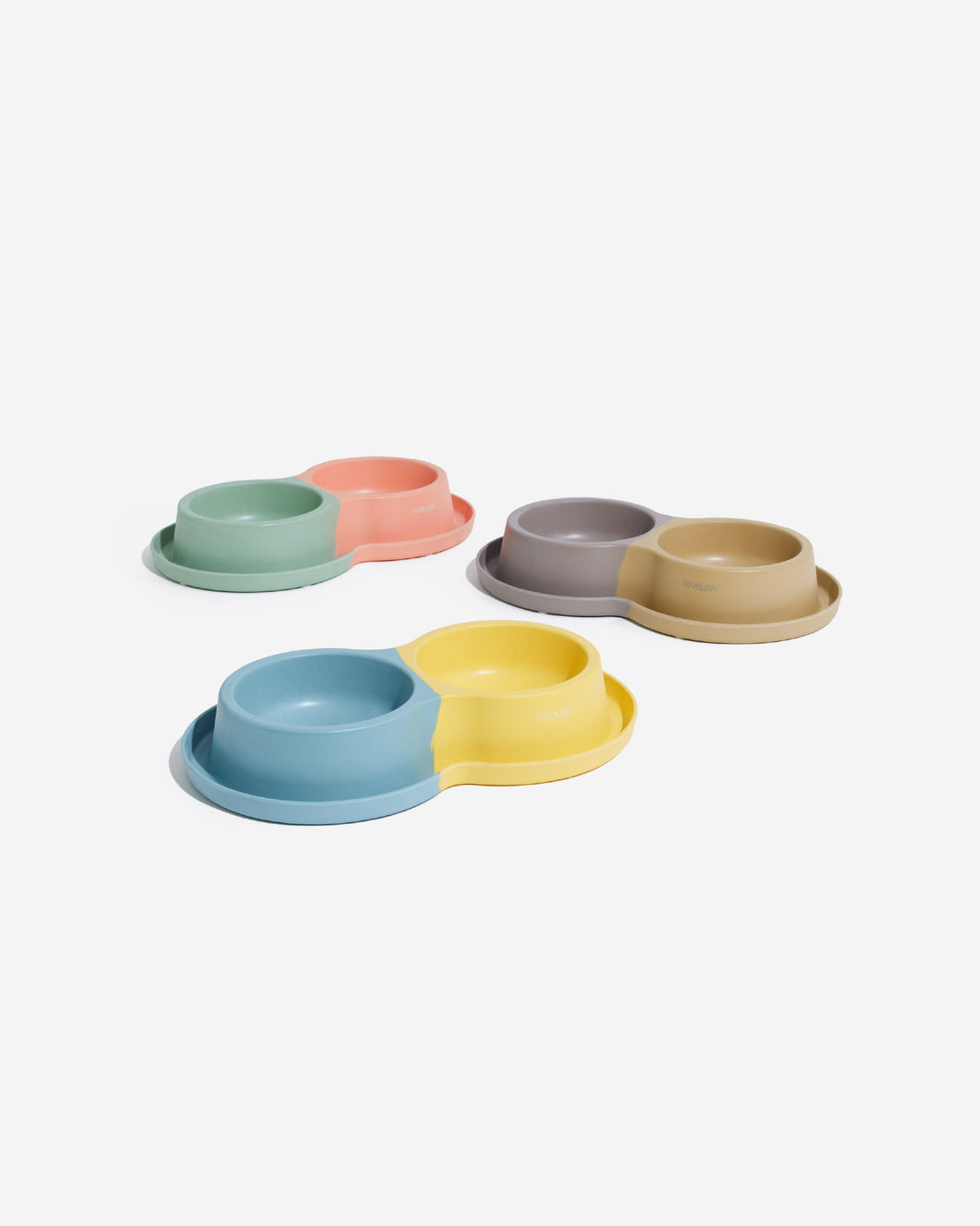 Two tone Double Bamboo Bowl Yellow Baby Blue
