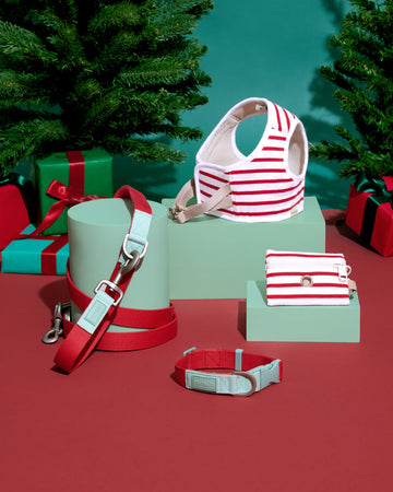 Poop Bag Holder Red White