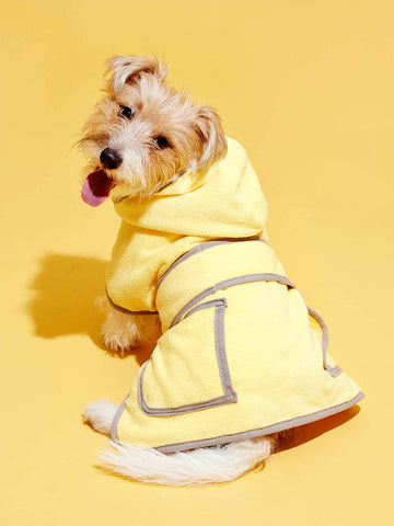 Wrap-Around Style Bathrobe Yellow (Free 35ml Shampoo & Spray)