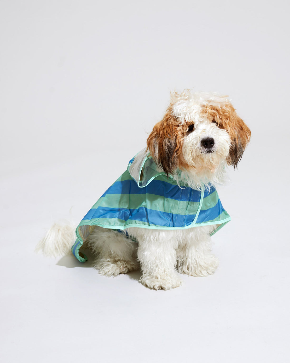 Two tone Poncho Raincoat Mint Blue